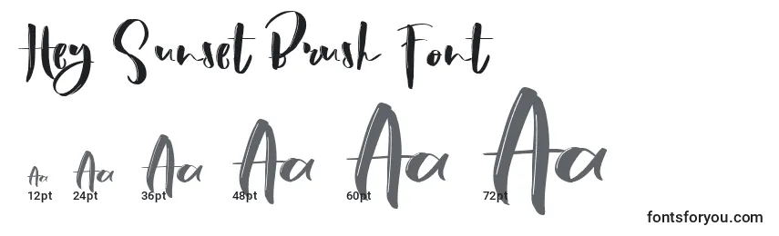 Hey Sunset Brush Font Font Sizes