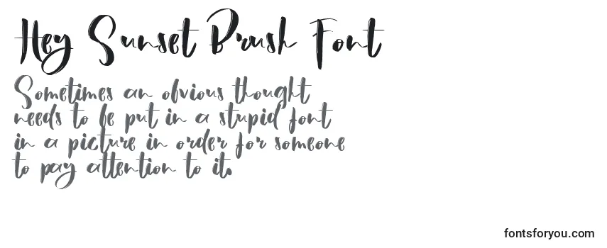 Hey Sunset Brush Font -fontin tarkastelu