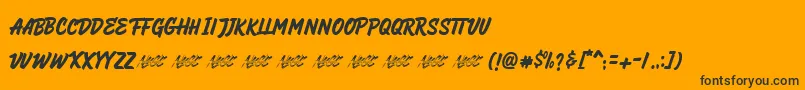 HeyBrights-Schriftart – Schwarze Schriften auf orangefarbenem Hintergrund