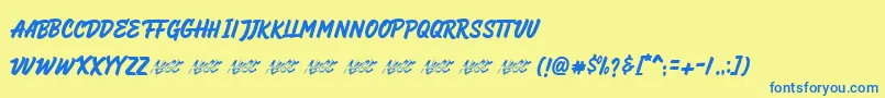 HeyBrights Font – Blue Fonts on Yellow Background