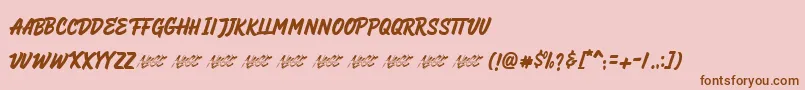 HeyBrights-Schriftart – Braune Schriften auf rosa Hintergrund