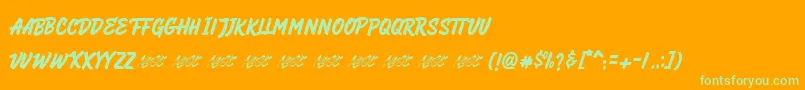 Weitere Informationen zur HeyBrights-Schriftart HeyBrights-Schriftart – Grüne Schriften auf orangefarbenem Hintergrund