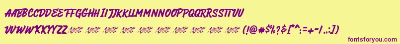HeyBrights Font – Purple Fonts on Yellow Background