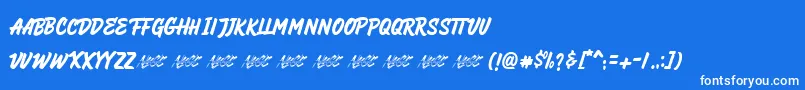 HeyBrights Font – White Fonts on Blue Background