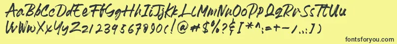 HeydharDemo Font – Black Fonts on Yellow Background