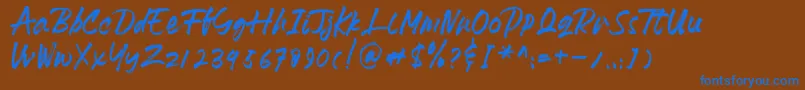 HeydharDemo Font – Blue Fonts on Brown Background