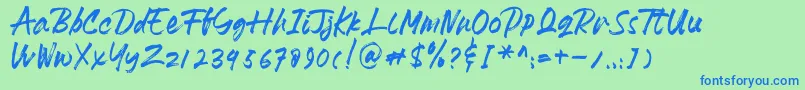 HeydharDemo Font – Blue Fonts on Green Background