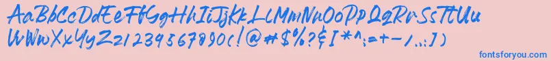 フォントHeydharDemo – ピンクの背景に青い文字