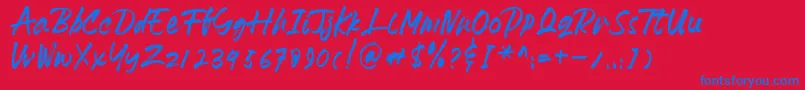 HeydharDemo Font – Blue Fonts on Red Background