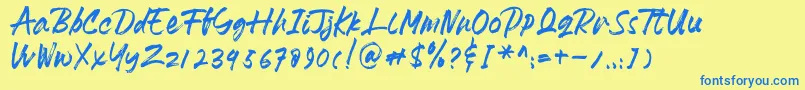 HeydharDemo Font – Blue Fonts on Yellow Background