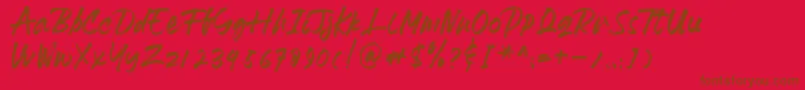 HeydharDemo Font – Brown Fonts on Red Background