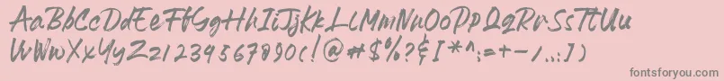 HeydharDemo Font – Gray Fonts on Pink Background
