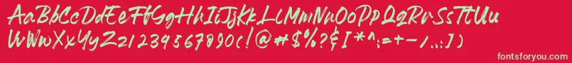 HeydharDemo Font – Green Fonts on Red Background