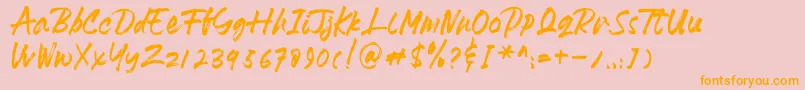 HeydharDemo Font – Orange Fonts on Pink Background