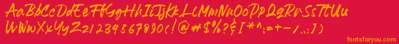 HeydharDemo Font – Orange Fonts on Red Background