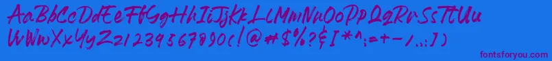 HeydharDemo Font – Purple Fonts on Blue Background