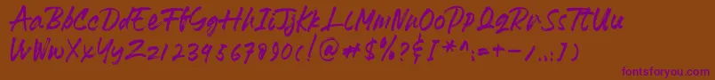HeydharDemo Font – Purple Fonts on Brown Background