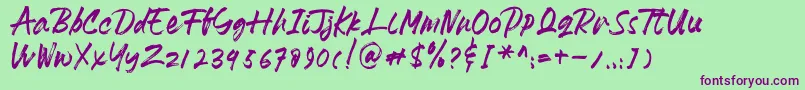 HeydharDemo Font – Purple Fonts on Green Background