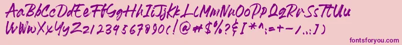 HeydharDemo Font – Purple Fonts on Pink Background
