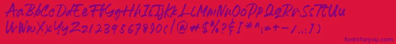 HeydharDemo Font – Purple Fonts on Red Background