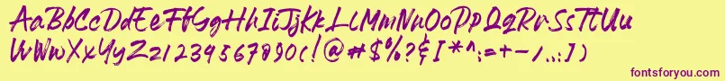 HeydharDemo Font – Purple Fonts on Yellow Background