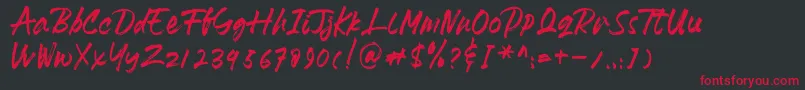 HeydharDemo Font – Red Fonts on Black Background