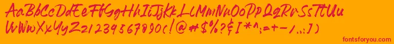HeydharDemo Font – Red Fonts on Orange Background