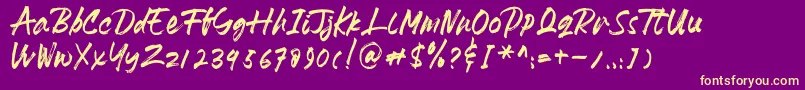HeydharDemo Font – Yellow Fonts on Purple Background