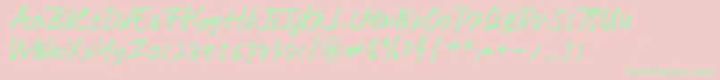 HeydharDemo Font – Green Fonts on Pink Background