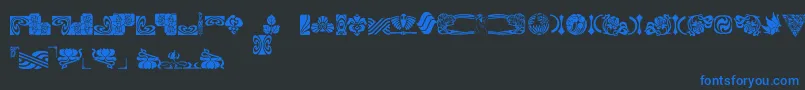 BoutonNouveauIi Font – Blue Fonts on Black Background