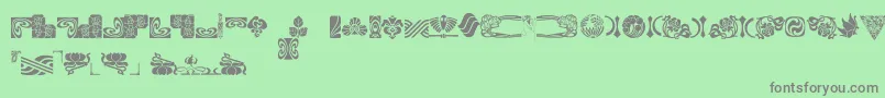 BoutonNouveauIi Font – Gray Fonts on Green Background