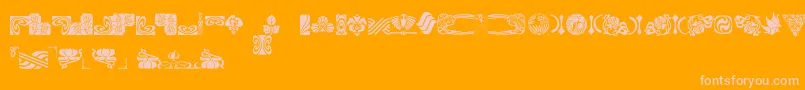 BoutonNouveauIi-Schriftart – Rosa Schriften auf orangefarbenem Hintergrund