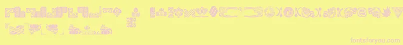 フォントBoutonNouveauIi – ピンクのフォント、黄色の背景