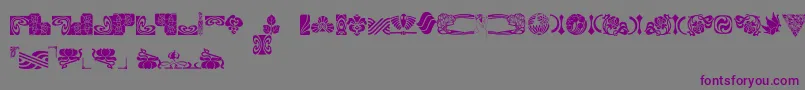フォントBoutonNouveauIi – 紫色のフォント、灰色の背景
