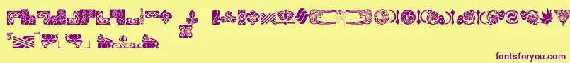 BoutonNouveauIi Font – Purple Fonts on Yellow Background