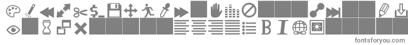 フォントheydings controls – 白い背景に灰色の文字
