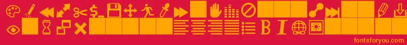 heydings controls Font – Orange Fonts on Red Background