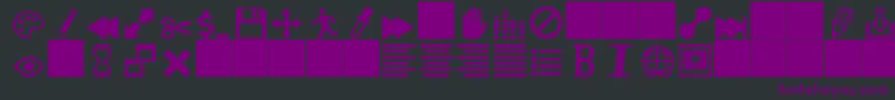 フォントheydings controls – 黒い背景に紫のフォント