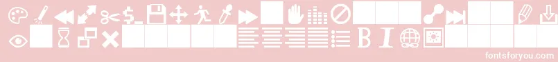 フォントheydings controls – ピンクの背景に白い文字