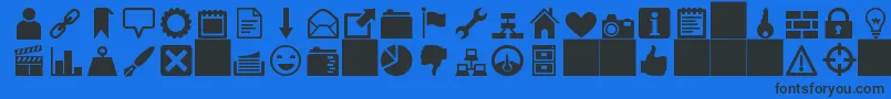 Czcionka heydings icons – czarne czcionki na niebieskim tle