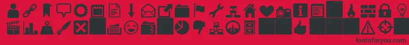 heydings icons Font – Black Fonts on Red Background