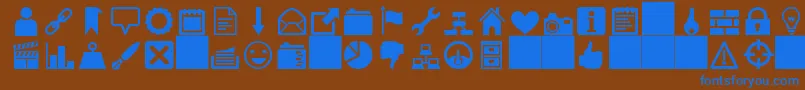 Czcionka heydings icons – niebieskie czcionki na brązowym tle