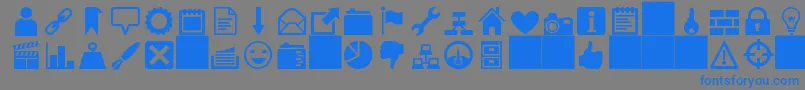 フォントheydings icons – 灰色の背景に青い文字