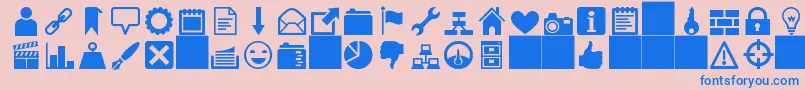 フォントheydings icons – ピンクの背景に青い文字