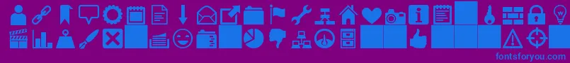 heydings icons Font – Blue Fonts on Purple Background