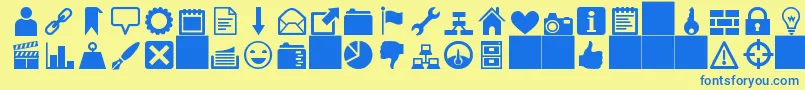 heydings icons Font – Blue Fonts on Yellow Background