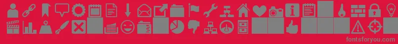 heydings icons Font – Gray Fonts on Red Background