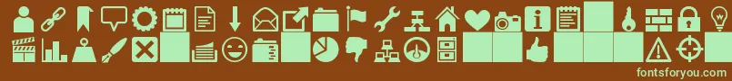 heydings icons Font – Green Fonts on Brown Background