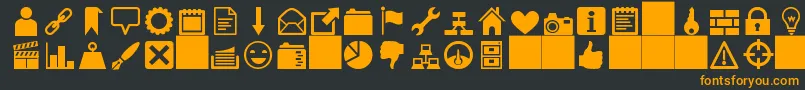 heydings icons Font – Orange Fonts on Black Background