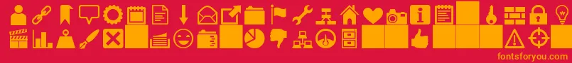 heydings icons Font – Orange Fonts on Red Background